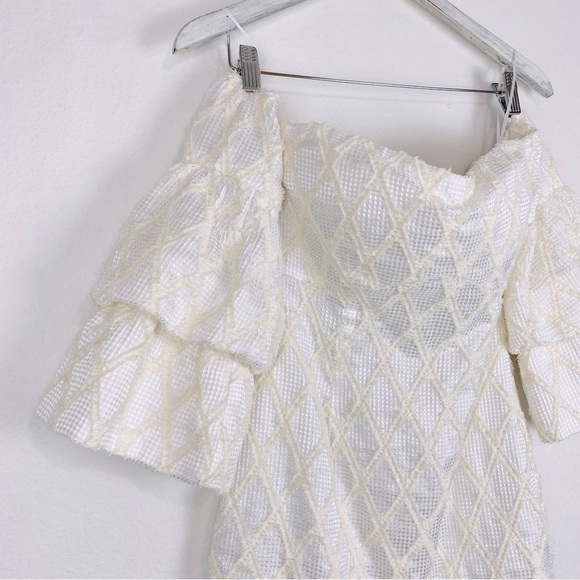 ATOIR Ivory Mini Strapless Dress Elegant Night Out Cocktail Bell Sleeve 4 - Picture 4 of 15